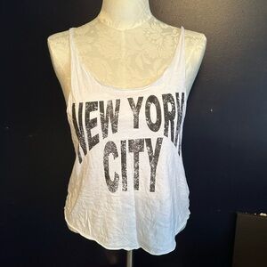 Urban Outfitters New York City Graphic Tank Top White Size Large